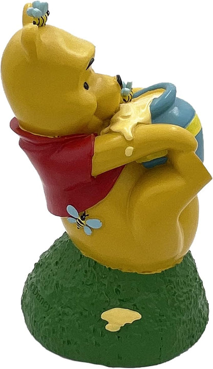 Disney Winnie The Pooh Rolling Honey Pot Everyday Outdoor Garden Statue, 7 inches Tall, Officially Licensed Disney Product