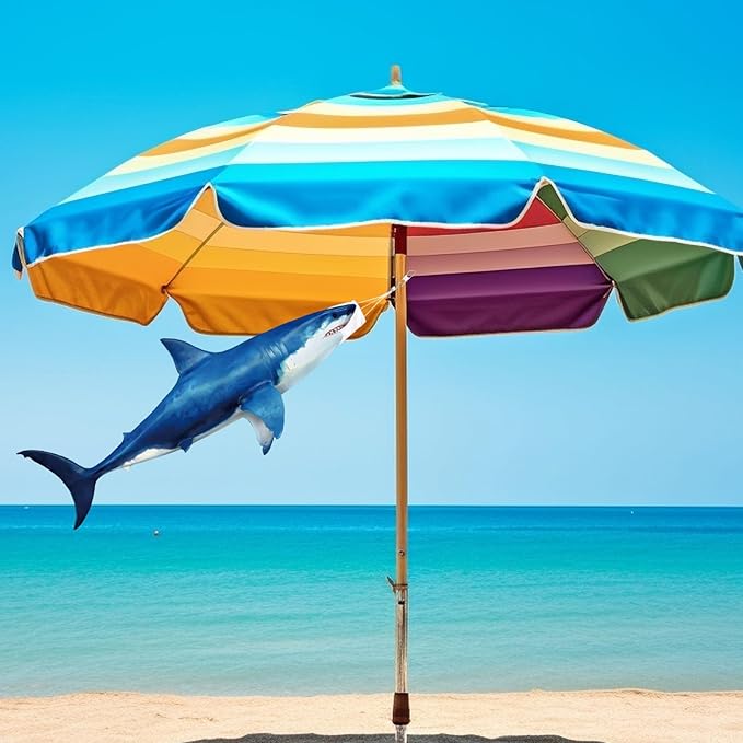 Flutesan Dark Blue 49 Inch Shark Wind Sock Heavy Duty Fish Windsock Outdoor Decor Fish Flag Hanging Decor for Outside Garden Boat Gone Fishing Party Beach Party Decoration