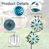 Metal Wind Spinners Outdoor,Yard Art Wind Sculptures & Spinners,Flower Wind Spinners for Yard and Garden,Waterproof Pinwheels & Windmill for Patio Lawn Decor