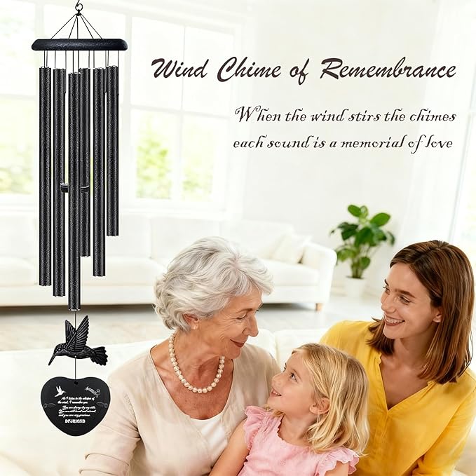 32-Inch Heartfelt Memorial Wind Chimes - Gently Soothing Sympathy Gifts for Loss of Loved One, Perfectly Serene Wind Chimes for Outside & Meaningful Memorial Gifts