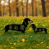 FoldTier 2 Pack Metal Dog Garden Decor for Outside Dachshund Garden Stakes Black Silhouette Decorative Stakes Decorations Dachshund Gifts Dog Lovers Yard Patio Lawn Outdoor Decor