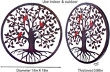 CHINDEUISYUT 18 Inches Tree of Life Wall Art Metal, Large Metal Tree of Life Wall Decor Wall Hanging for Living Room Bedroom Garden Porch Patio Office Home Decor, 18in x 18in x 0.88 in