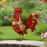 MYCENSE Rooster Statue Garden Accessories Animal Figurine Iron Sculpture Multifunctional Landscape Ornament for Porch Lawn
