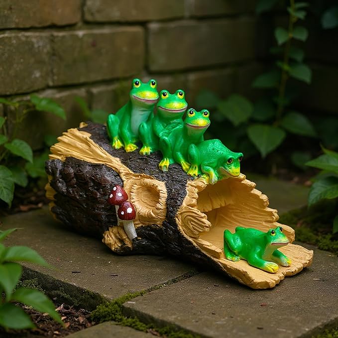 Elenon Cute Frog Decorative Gutter Downspout Extension Statue, Gutter Guardian Rain Downspout Splash Block Outdoor, Garden Rain Downspout Extender for 3" × 4" Downspouts Decor