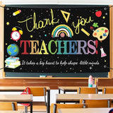 Large Happy Teacher Day Banner Decorations Flag Outdoor 71x44 Inch,Teacher Gifts for Indoor Home House Decor Party Supplies,Yard Sign Background for Photography