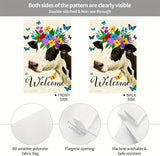 BlissYard Welcome Spring Garden Flag Double Sided 12x18 Inch Cute Cow Seasonal Welcome Small Flags For Outside Outdoor Decor Yard Farmhouse Holiday Spring Summer Decorations Yard Flags