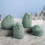 Cute Stone Primitive Man Figurine: Funny Stoneman Statue for Outdoor Decor, Carving Face Garden Home Decoration Fish Tank Ornament - Stone Man D