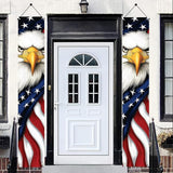 Patriotic Eagle Porch Banners 71x12 Inch American Flag Independence Day Outdoor Decorations Bald Eagle Hanging Porch Signs 4th of July Memorial Day Veterans Day Home Decor