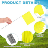 M METERXITY 20-Pack Blank Marking Flags, 15x5.1x4 Inch Waterproof Yard Flags Marking for Lawn/Garden/Irrigation/Landscape/Sprinkler/Survey/Dog Training/DIY [Yellow]
