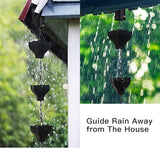 Rifachua 8.5ft Black Rain Chain for Gutters Downspouts Outside, Rain Chains Black Cups Barrel, Functional and Decorative Replacement for Gutter Downspouts