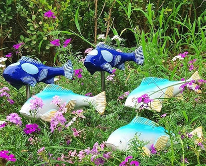 Fish Garden Statue Koi Fish Sculpture for Outdoor,Resin Fish Garden Ornaments,Fish Sculpture Garden for Patio,Yard,Lawn,Pond,Home Decoration (Sky Blue)