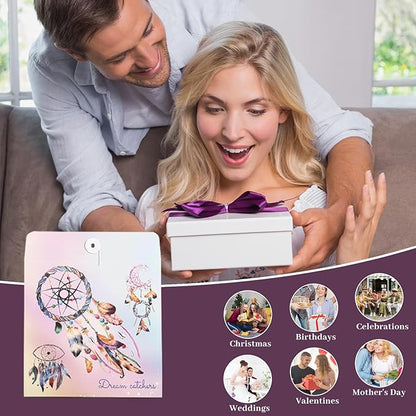 Crystal Suncatcher, Dreamsum Window Suncatchers with Crystals and Stones, Sun Catchers Indoor Window Catcher with Prism Slices, Moon Crystal Suncatchers Gift for Girls, Lover and Mom-Purple