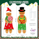 2 Pcs Christmas Decorations Outdoor Indoor Large Gingerbread Man Boy and Girl Yard Stakes - Christmas Tree Decorations - for Lawn Garden Front Door Home Farmhouse Porch