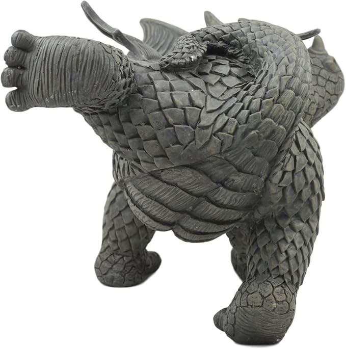Ebros Gift Whimsical Dog Style Peeing Garden Dragon Statue 12" Long Cute Naughty Baby Dragon Cocking Leg Faux Stone Resin Finish Figurine