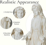 LuxenHome Virgin Mary Statue Outdoor, 30'' Religious Garden Statue, Blessed Mother Outdoor Statue, Virgen De Guadalupe Statues, Large Outdoor Garden Statues, Sculptures Decorations Home Yard Patio