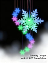 Solar Powered Snowflake Wind Chimes, Color Changing LED Outdoor Decorative Lights, Garden Patio Holiday Hanging Decoration