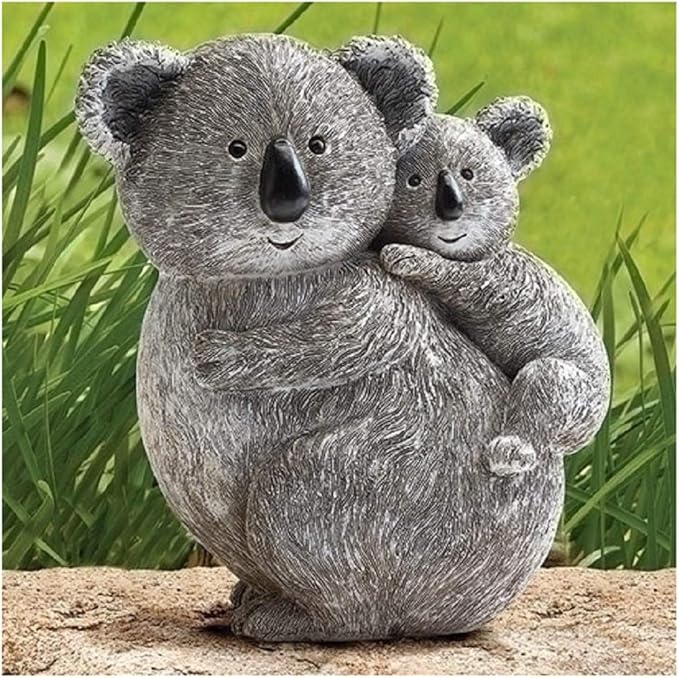 Roman Giftware Inc., Pudgy Pals Collection, Koala and Baby Statue, 8.5" H,Decorative, Garden Gift, Home Outdoor Decor