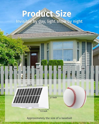 Solar Fence Lights Outdoor Waterproof High Brightness LED Spot Lens Deck Lights 7 Mode Warm & Cool White RGB Solar Powered Wall Lighting Decor for Outside Patio Step Backyard Railing - 16 Pack(White)
