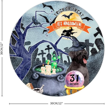 Retro Metal Sign 12"x12",Happy Halloween Scary Night Grave Witch Bats Trick Or Treat Dog Aluminum Tin Metal Sign for Home Living Room Bedroom Garden Farm Patio Decor Wall Art Poster