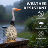 HONGLAND Metal Goose Yard Decor,18" Solar Gooses Yard Decorations Outdoor, Garden Statues Decor Outside,Farm Lawn Decorative Figurine for Home Patio Backyard