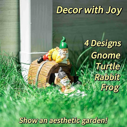 Decorative Downspout Extension, Cute Gnomes Gutter Diverter & Splash Block, Garden Statue Fits 3x4 Gutter Downspout, Prevents Mud & Puddles During the Spring, Garden Decoration for Summer.