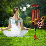 Hummingbird Wind Chimes Outdoor for Men/Women/Dad/Grandpa Birthday Gift Memorial Gift Metal Chimes Decor for, Home, Lawn, Porch, Patio, Garden Decor, Yard Decoration (Red Bird Station)