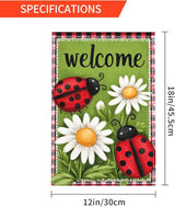 Aninal Flower Garden Flag Seasonal Double Sided 12 x 18 Inch Small Yard Flag for Indoor Outdoor Decor Holiday All Seasons