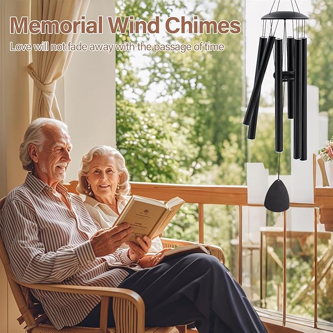 MFEESYOB Wind Chimes for Outside, 32" Outdoor Deep Tone Aluminum Wind Chime, Professionally Tuned E Major Pentatonic, Weather-Resistant Garden Decor, Memorial Gift for Mom