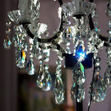 20pcs 28mm Teardrop Chandelier Crystals, Clear Crystal Chandelier Prisms Pendants Parts Connected Glass Octagon Beads Hanging Garland Decoration