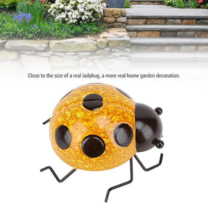 Focket Metal Garden Decor, Iron Handcrafted Industrial Coating Bright Colors Yard Art Lawn Ornaments Real Design Lifelike Easy to Install Metal Sculpture for Lawn, Yard (Yellow)