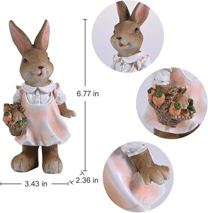 Bunny Decor,Yard Decorations Outdoor Statues Bunny Figurines for Home Garden,Outdoor Statues Easter Rabbit Figurines Mom Grandma Gifts