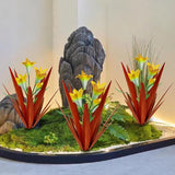 Homight Metal Agave Plant Outdoor Decoration Lily Mexican Yard Art Garden Gift Home Decor Hand Painted Metal Agave Garden Yard Statue, Outdoor Lawn Ornaments(3 Big Yellow Lilies)