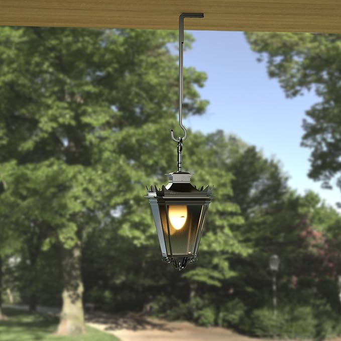 Saffruff 8 Inch 2 Pack Black Heavy Duty Outdoor Plant Hangers, Iron Hanging Plant Brackets for Hanging Plants Outside, Metal Plant Hooks Plant Wall Hooks for Hanging Lantern, Bird Feeder