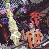 Halloween Decorations Outdoor - 70 Inch Hanging Corpses Props Scary Skeleton Body Inside Spider Web Halloween Yard Indoor & Outdoor Decor Halloween Party Favors Haunted House Decorations