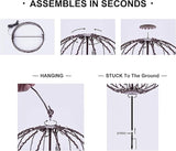 LIGHTSHARE 12IN 96LED Light Ball Light Garden Yard Decoration Pathway Lights Sphere Light with Fold Flat Metal Frame Indoor Outdoor Waterproof, Plug in