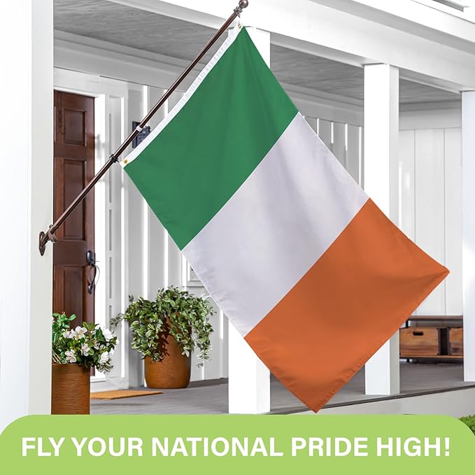 Evergreen Ireland Flag 3x5 flag Outdoor Double Sided, National Flags for Outside with Grommets, 3-Ply Banners for Garden Patio, Indoor Wall Decor for Room, Works with Standard Estate Flag Poles