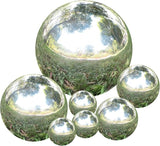 Kesywale Decorative Gazing Ball Set, 7PCS 50-150 mm Gazing Globe Mirror Ball Garden Spheres Centerpiece Balls for Home Outdoor Decor Ornament (Silver)
