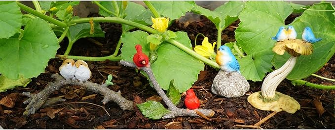 Top Collection 4401 Miniature Fairy Garden & Terrarium Little Cardinals on Branch Decor, Small