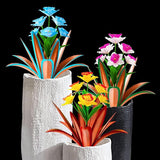 TOMBABY Huge Metal Agave Plants Outdoor Decoration Outdoor Garden Decorated with Flowers Mexican Yard Art Plant Garden Gift (Yellow 2 Pack)