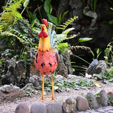 Outdoor Garden Animal Statues Patio Décor, Garden Decor Statues Wrought Iron Cock Creative Home Decor Accessories Hand-Painted Patio Yard Crafts Animal Ornaments