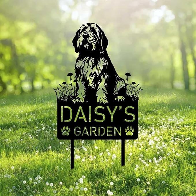 Custom Otterhound Dog Metal Memorial Garden Stake Personalized Pet Grave Marker Name Sign Remembrance Stake Decor Sympathy Dog Loss,Outdoor Statues for Yard Garden Lawn Patio Pathway Grave.
