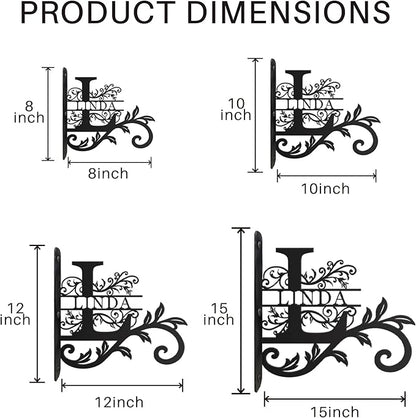 Personalized Metal Plant Hanger Outdoor and Indoor Decor, Custom Hanging Plants Bracket, Plant Hooks for Bird Feeder, Wind Chime, Flower Baskets, Hanging Plant Hooks (Last Name)