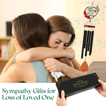 Kathfly Sympathy Wind Chimes for Loss of Loved One, 28" Memorial Wind Chimes for Outside, Bereavement Condolence Funeral Windchime Funeral Gift for Gifts for Loss of Loved One Mother Father Husband