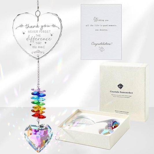 Thank You Gifts, Crystal Suncatcher Thank You Gifts for Women, Never Forget Appreciation Gifts Ornament, Women Gifts for Coworkers Teacher Boss Nurse Friend Keepsake