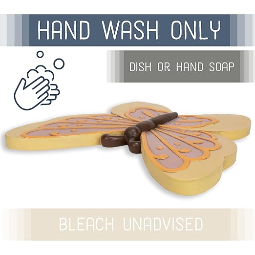 Magnolia Garden 12-Inch Sculpted Butterfly Decorative Stepping Stone – 3D Yellow & Amber Resin Garden Walkway Tile – Vibrant Winged Insect Outdoor Accent