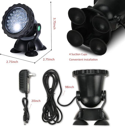 Pond Lights LED Underwater, Waterproof Fountain Lights LED Submersible Spotlight Color Changing Landscape Lights with Remote, 36 LED Bulbs Underwater Lights Adjustable
