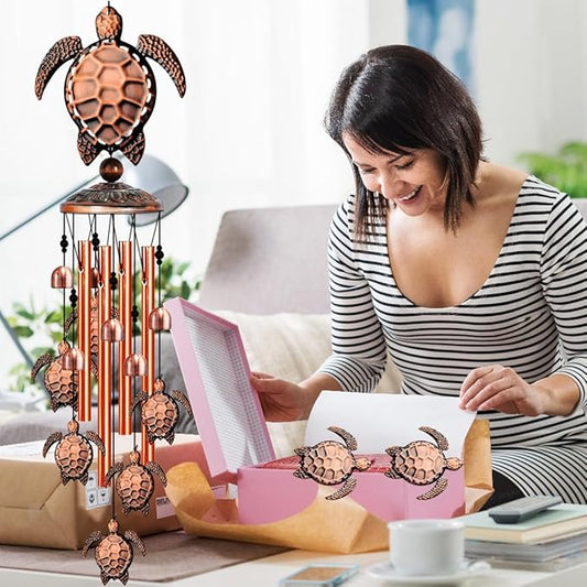 YXOTJHS Turtle Wind Chime for Outside, Sea Turtle Gifts for Women, 35IN Windchimes Outdoors, Turtle Decor for Outdoor Garden Yard Home, Beach Wind Chimes Gifts for Mom Grandma