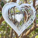 ADOVE Stainless Steel Garden Wind Spinner Hanging Kinetic Wind Sculpture Garden Decor for Indoor Outdoor (Silver 10-inch)