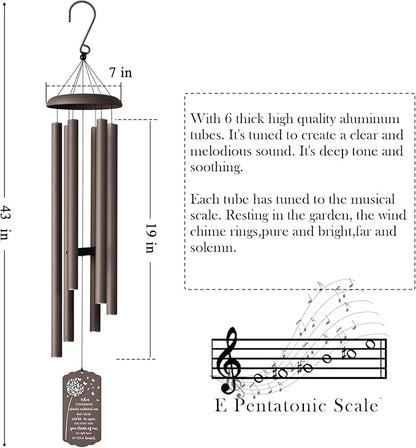 43" Large Wind Chimes for Outside Deep Tone, Memorial Wind Chimes for Loss of Loved one, Bereavement Sympathy Gifts in Memory of a Loved one, Outdoor Decor for Garden,Yard,Lawn & Patio