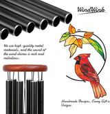 Personalized Metal Wind Chime Garden Sign, 40 Inch Outdoor Colorful Bird & Flower Memorial Decor, Yard Hanging Plaque for Patio Porch Lawn (JSTY373)